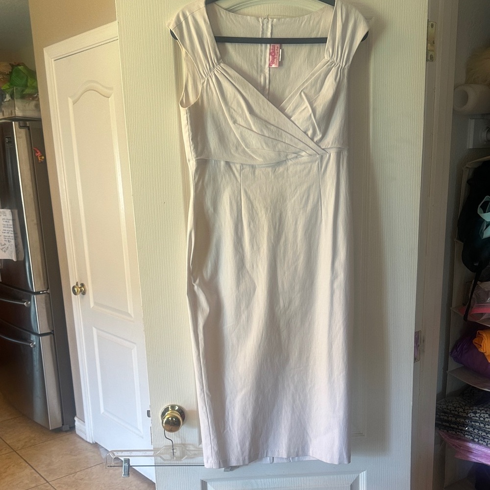 Pinup Couture Elegant Cream Midi Dress